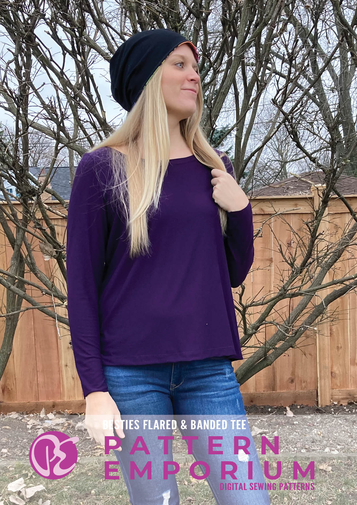 Besties Tee | Flared & Banded T-shirt PDF Sewing Pattern - Image 101