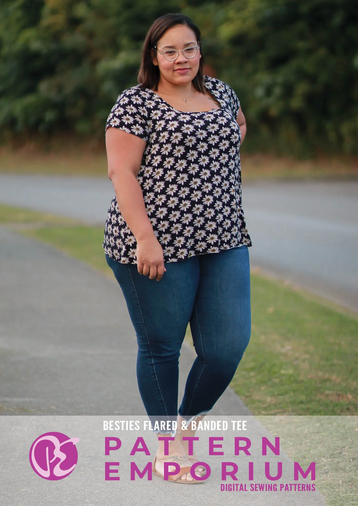 Besties Tee | Flared & Banded T-shirt PDF Sewing Pattern - Image 35