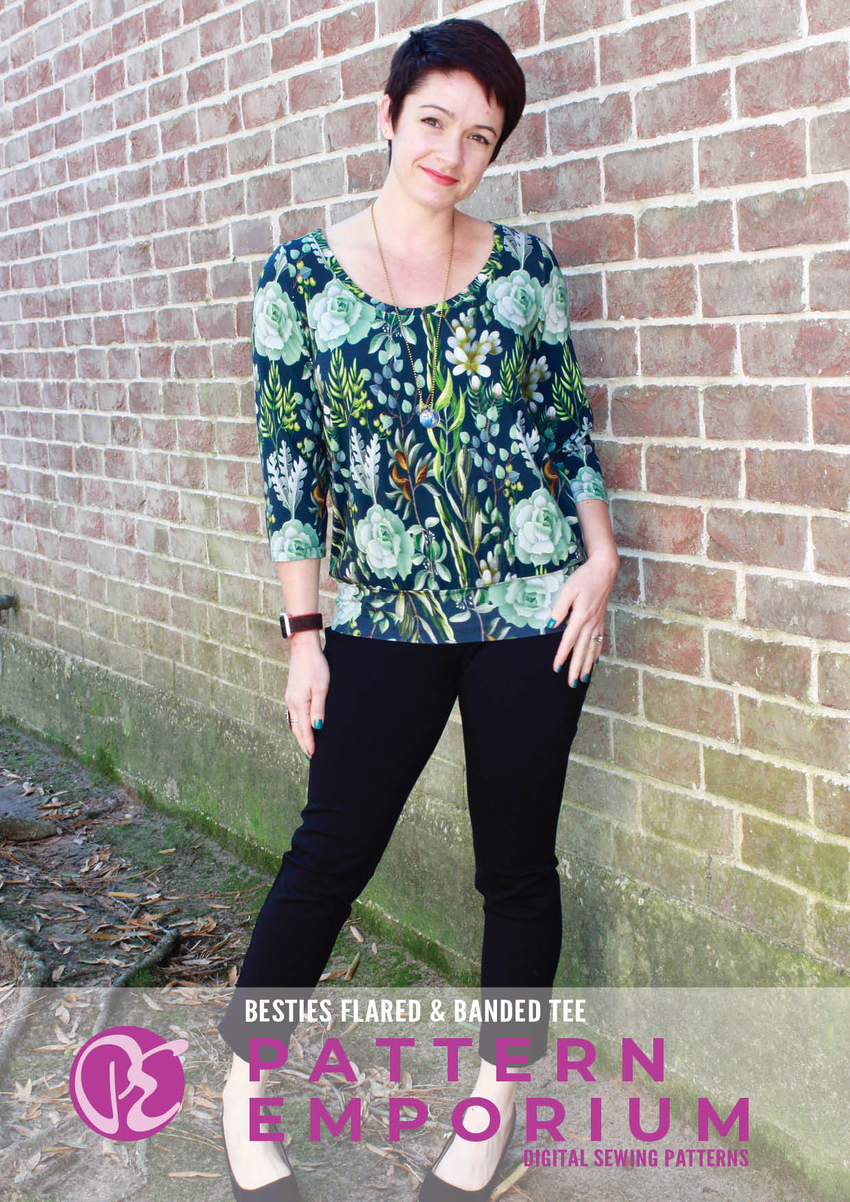 Besties Tee | Flared & Banded T-shirt PDF Sewing Pattern - Image 40