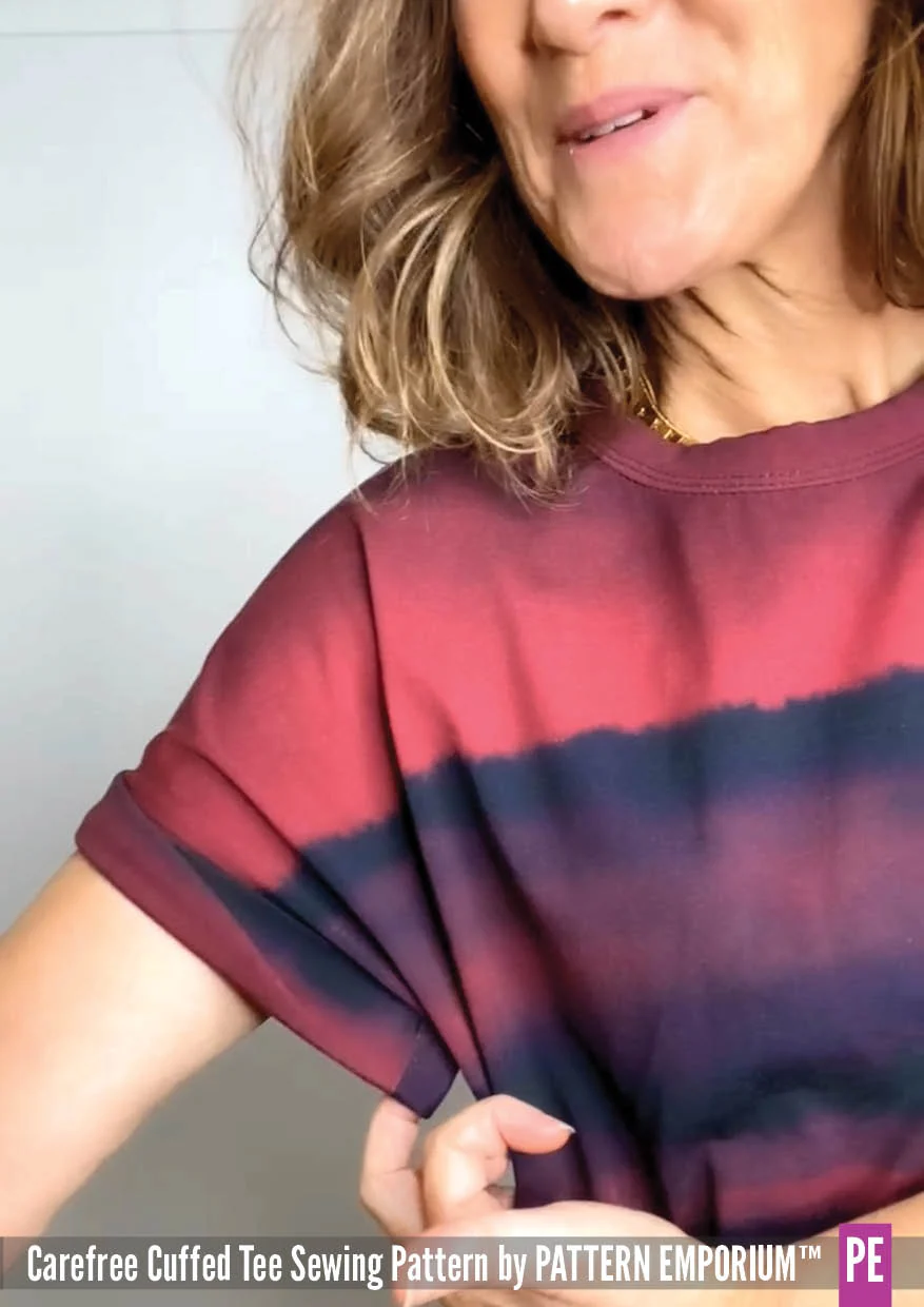 Carefree Cuffed Tee | Dolman T-shirt PDF Sewing Pattern - Image 4
