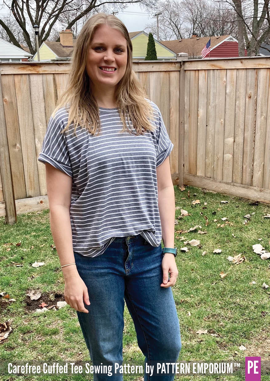 Carefree Cuffed Tee | Dolman T-shirt PDF Sewing Pattern - Image 62