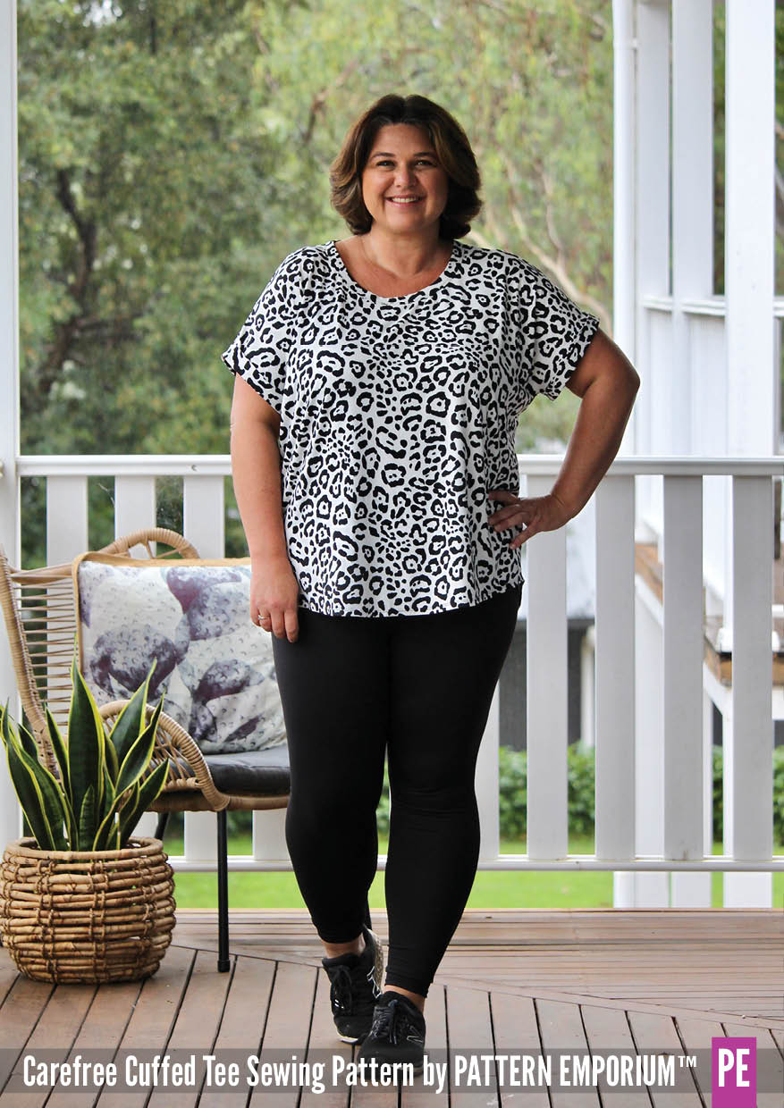 Carefree Cuffed Tee | Dolman T-shirt PDF Sewing Pattern - Image 8