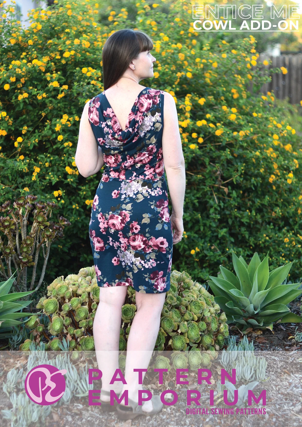 Entice Me Dress | Cowl Back Add-on PDF Sewing Pattern - Image 20