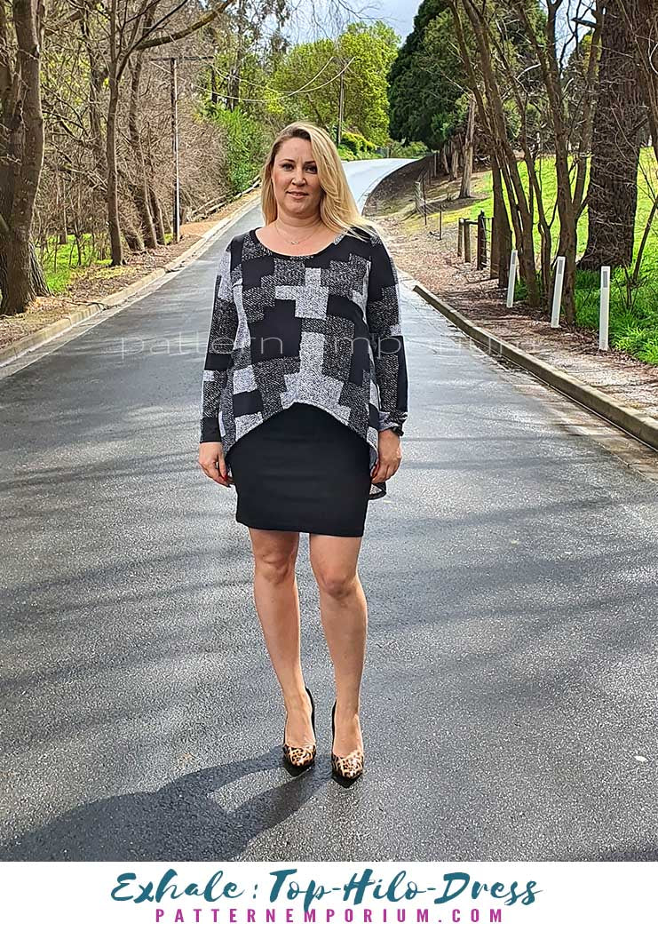 Exhale | Flared Top, High-low & Dress PDF Sewing Pattern - Image 94