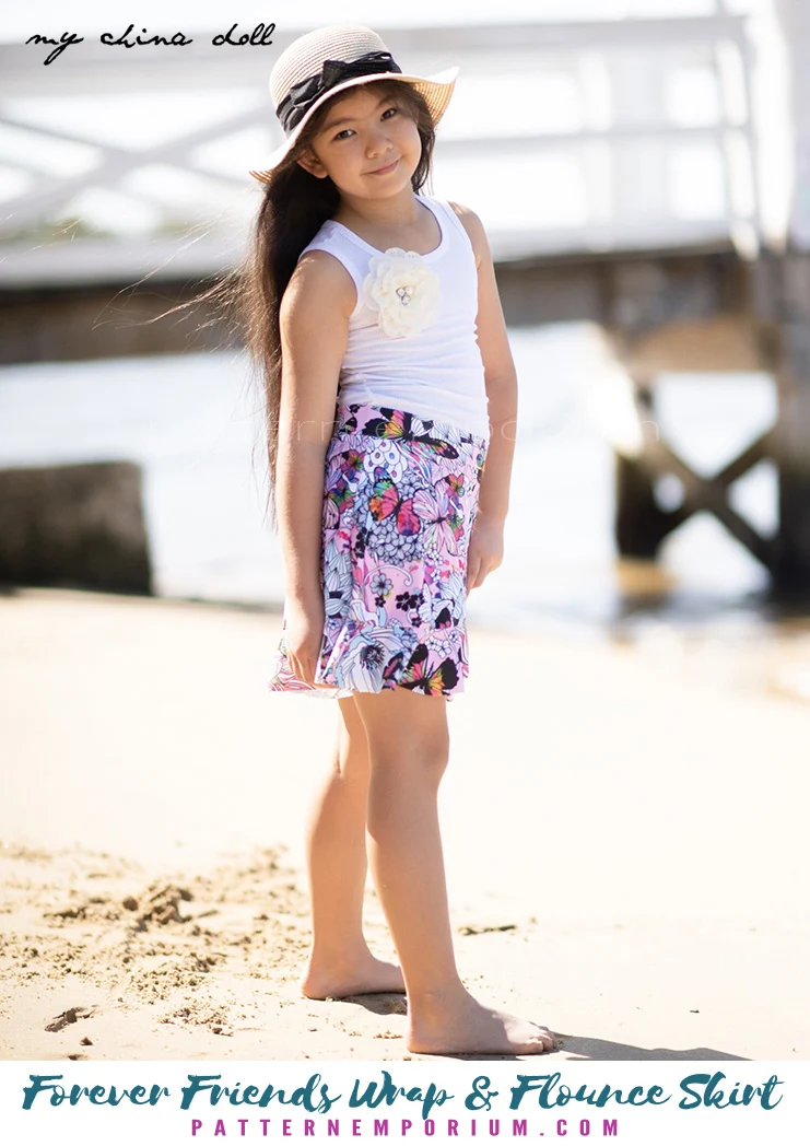 Forever Friends | Girls Wrap & Flounce Skirt PDF Sewing Pattern - Image 14