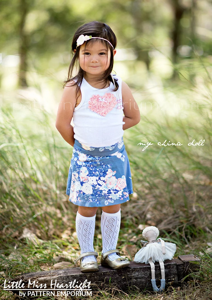 Little Miss Heartlight | Girls Flared Skirt PDF Sewing Pattern - Image 5