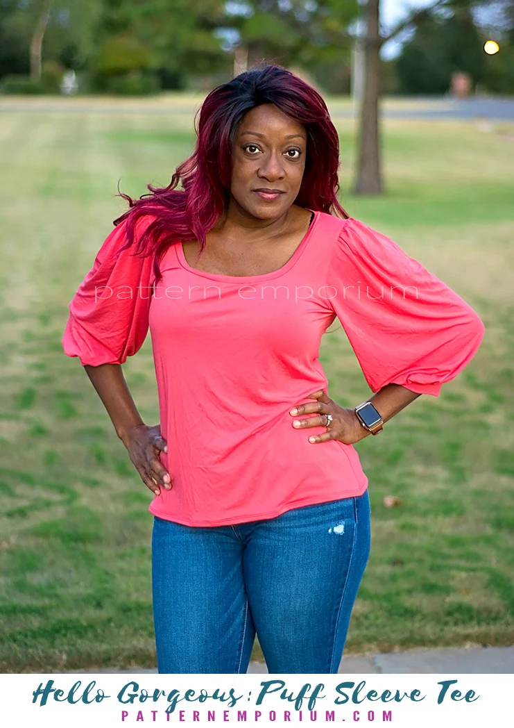 Hello Gorgeous | Puff Sleeve T-shirt PDF Sewing Pattern - Image 13