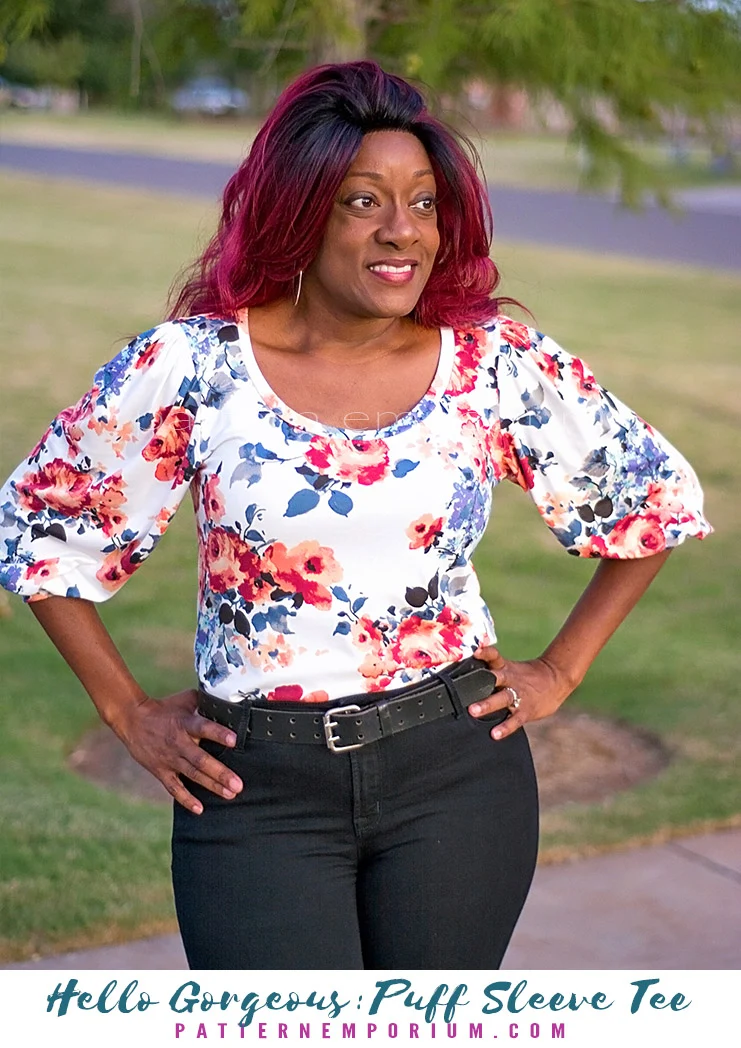 Hello Gorgeous | Puff Sleeve T-shirt PDF Sewing Pattern - Image 14