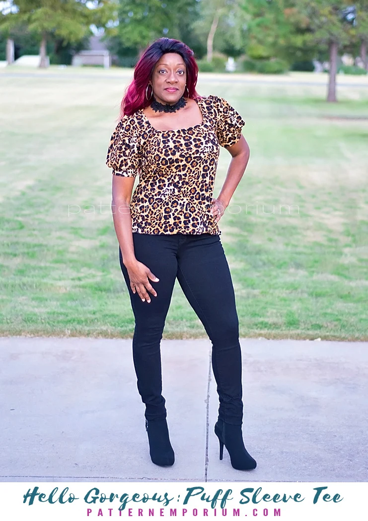 Hello Gorgeous | Puff Sleeve T-shirt PDF Sewing Pattern - Image 16