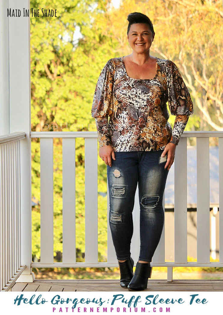 Hello Gorgeous | Puff Sleeve T-shirt PDF Sewing Pattern - Image 17