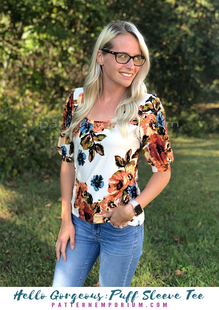 Hello Gorgeous | Puff Sleeve T-shirt PDF Sewing Pattern - Image 20