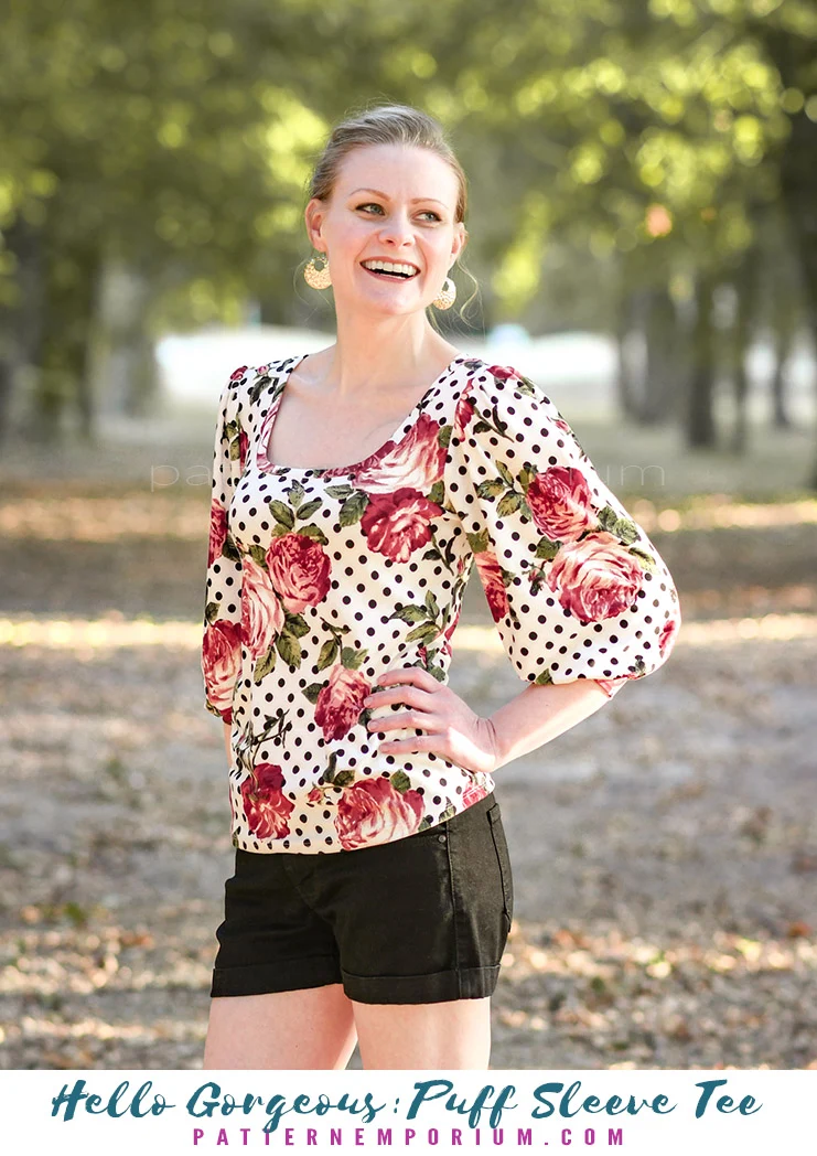 Hello Gorgeous | Puff Sleeve T-shirt PDF Sewing Pattern - Image 24