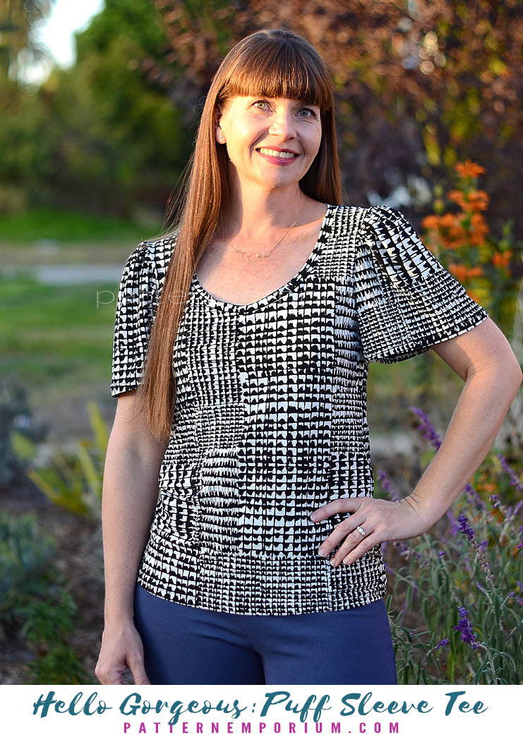 Hello Gorgeous | Puff Sleeve T-shirt PDF Sewing Pattern - Image 53