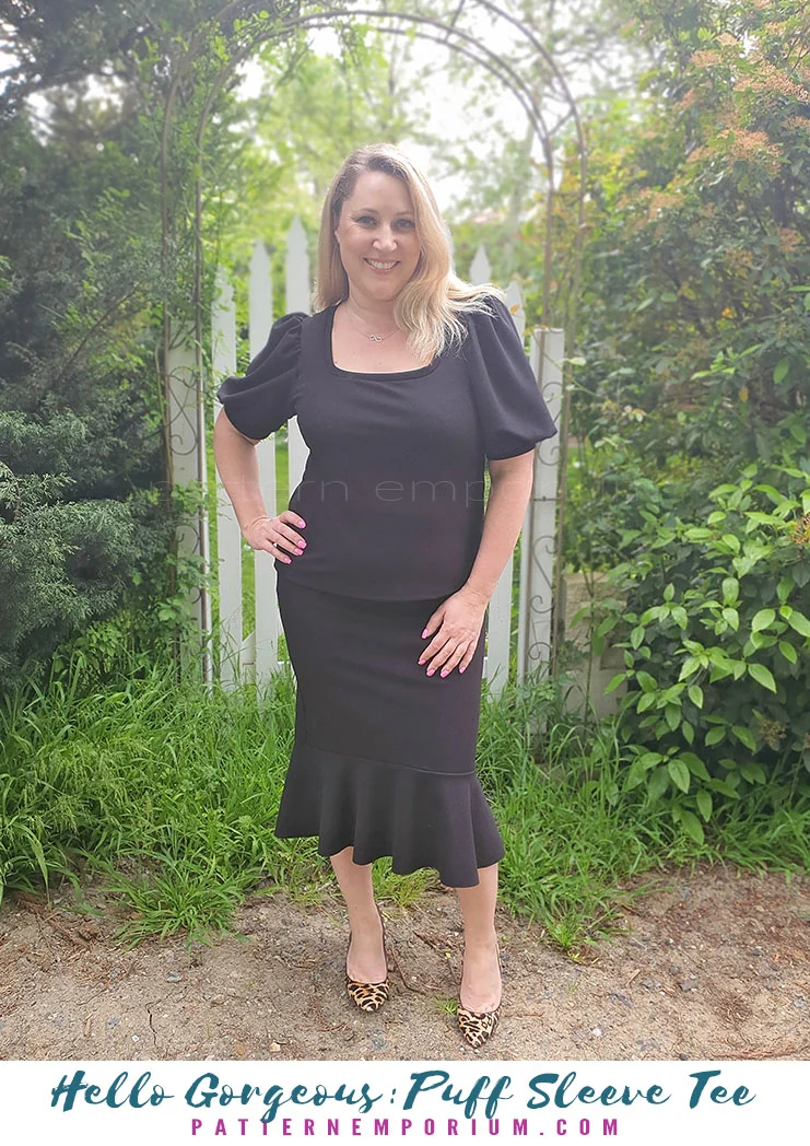Hello Gorgeous | Puff Sleeve T-shirt PDF Sewing Pattern - Image 68