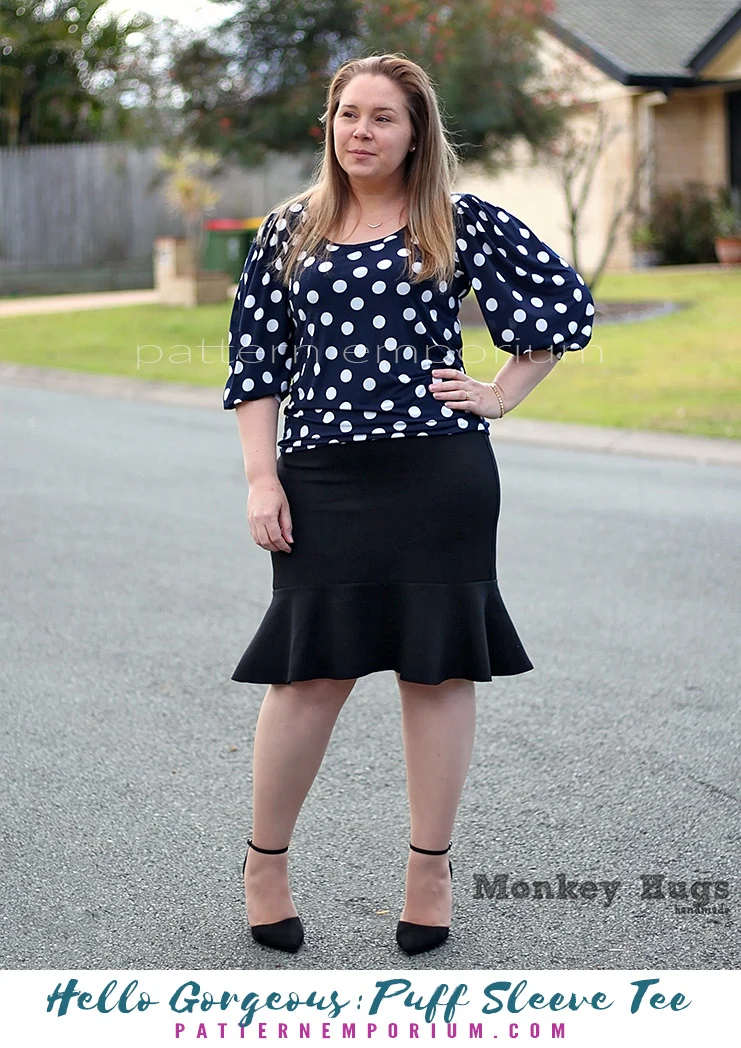 Hello Gorgeous | Puff Sleeve T-shirt PDF Sewing Pattern - Image 86