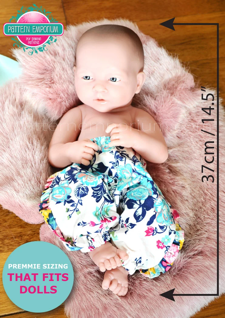 Harem Pants | Small Baby (1.5-3.4kg) PDF Sewing Pattern - Image 6