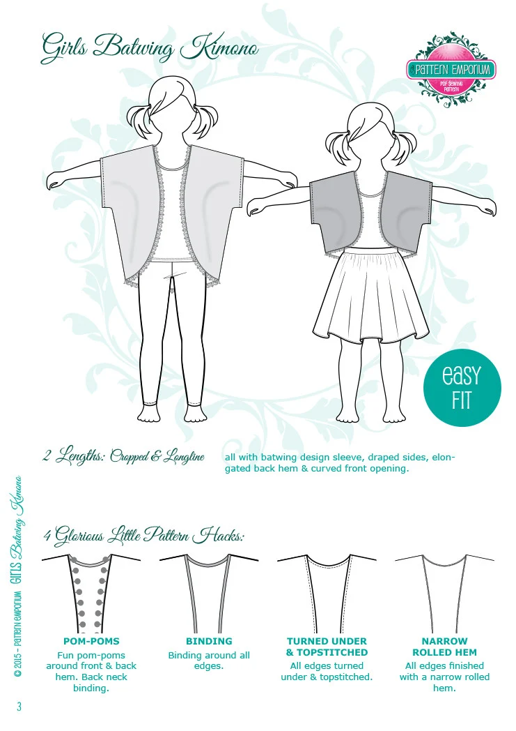 Batwing Jacket | Kids PDF Sewing Pattern - Image 25