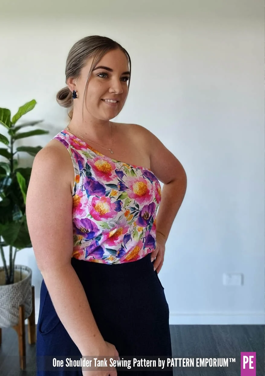 One Shoulder Tank | Stretch PDF Sewing Pattern - Image 33