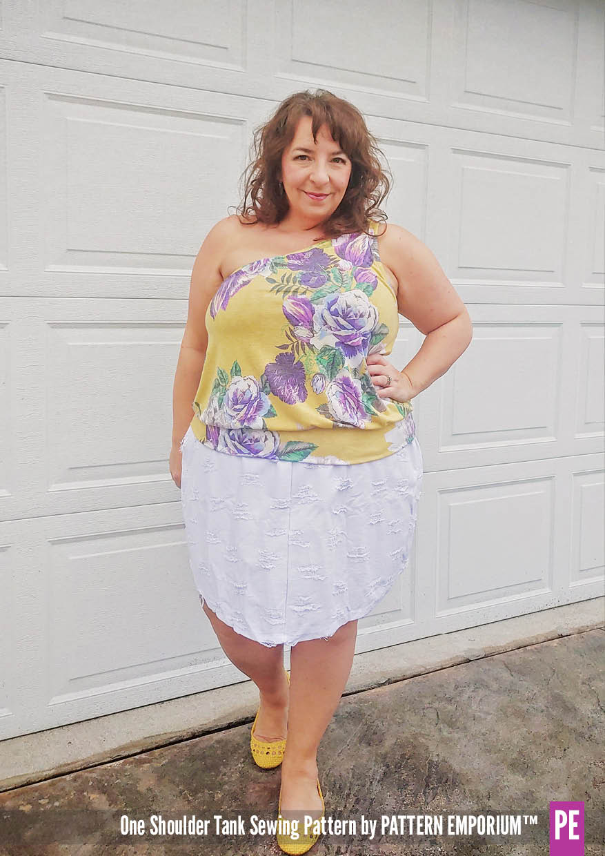 One Shoulder Tank | Stretch PDF Sewing Pattern - Image 40