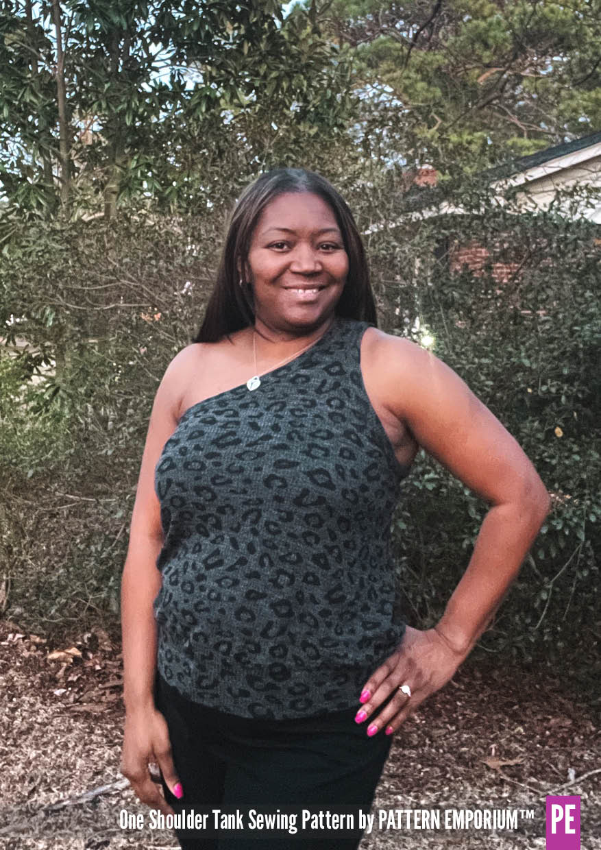 One Shoulder Tank | Stretch PDF Sewing Pattern - Image 41