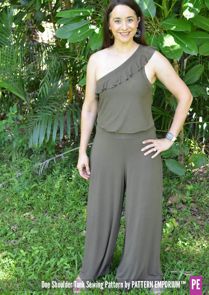 One Shoulder Tank | Stretch PDF Sewing Pattern - Image 53