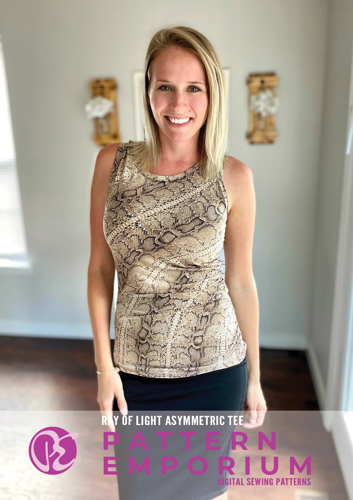 Ray of Light | Asymmetric Fitted Tee PDF Sewing Pattern - Image 6