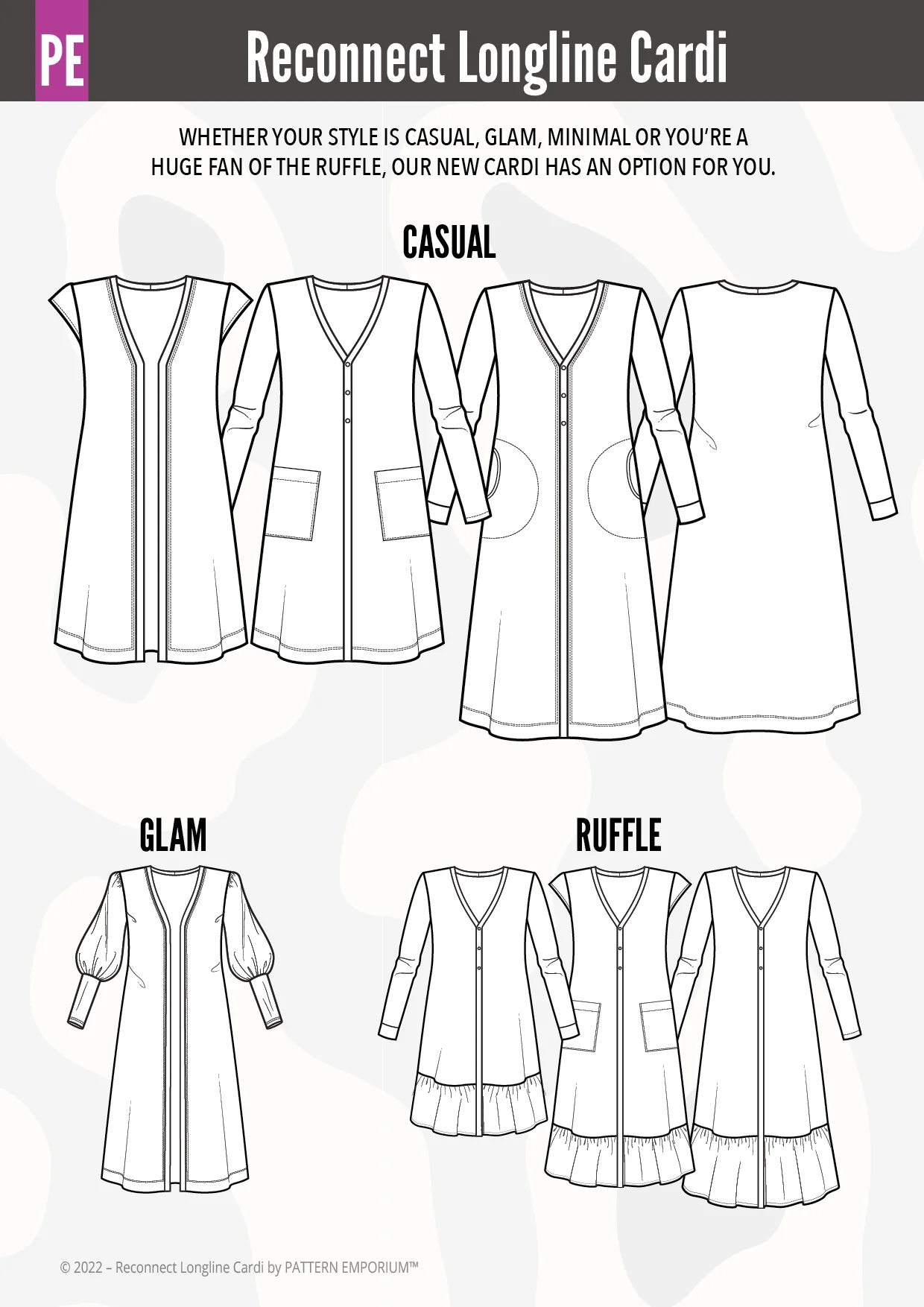 Reconnect | Longline Cardi PDF Sewing Pattern - Image 2