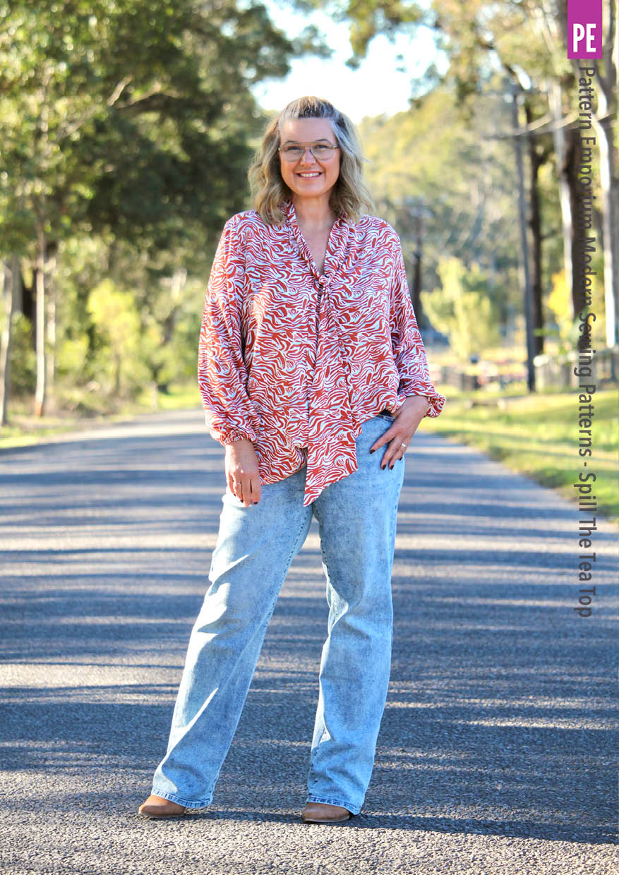 Spill The Tea | Tie Neck Top PDF Sewing Pattern - Image 11