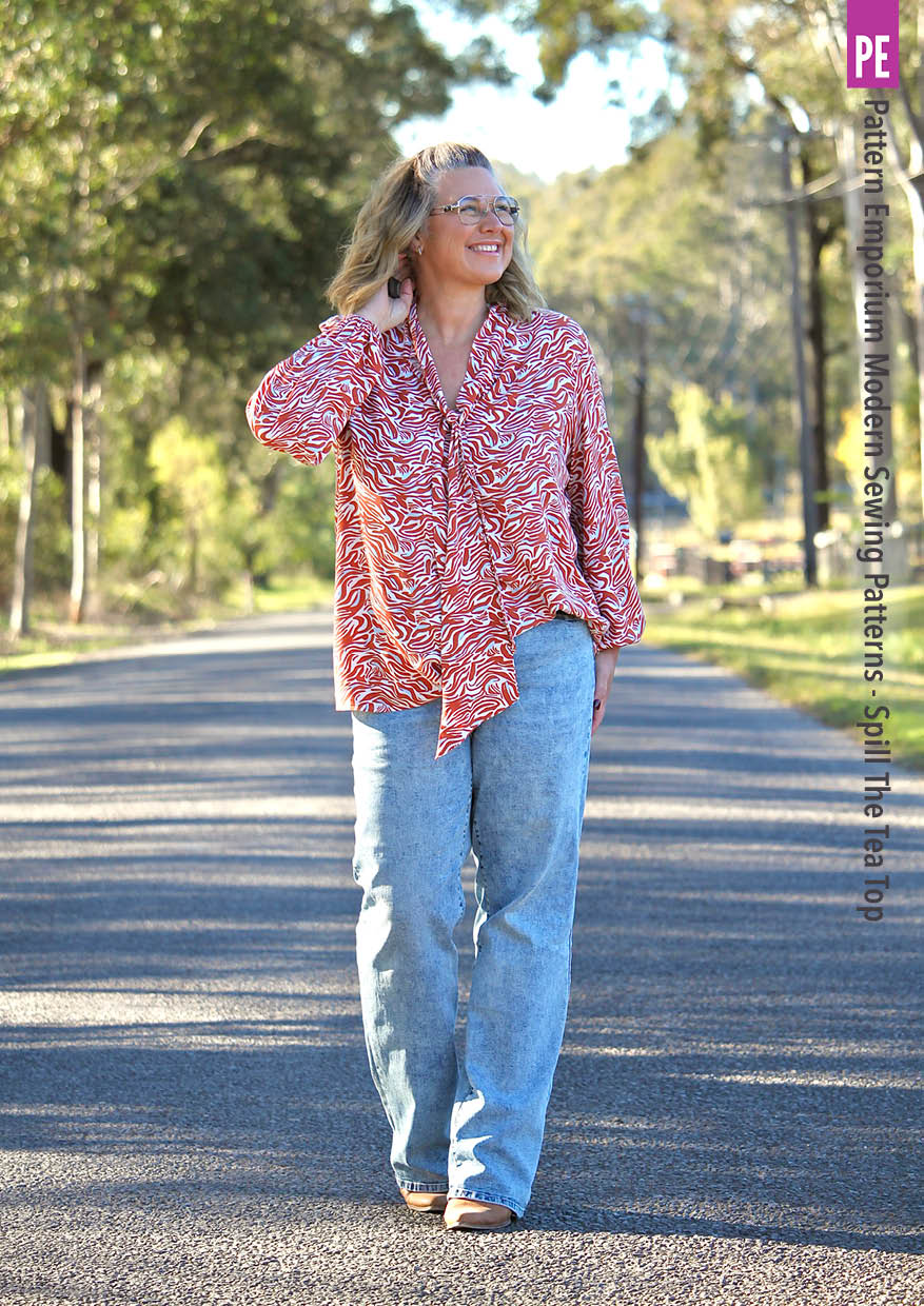 Spill The Tea | Tie Neck Top PDF Sewing Pattern - Image 12