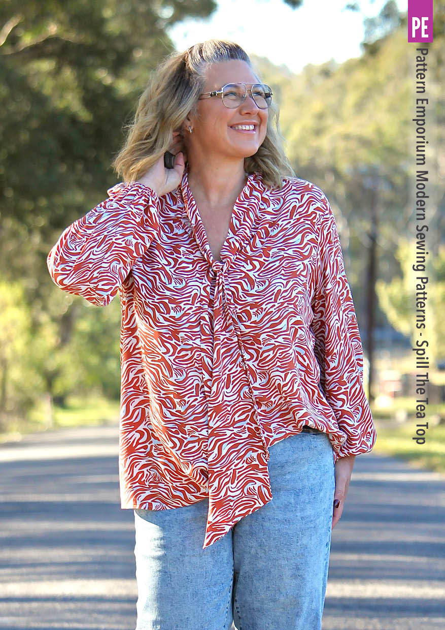 Spill The Tea | Tie Neck Top PDF Sewing Pattern - Image 13