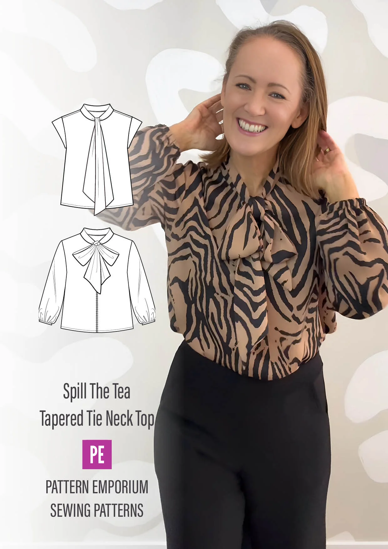 Spill The Tea | Tie Neck Top PDF Sewing Pattern - Image 5