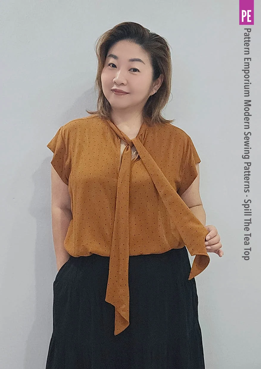 Spill The Tea | Tie Neck Top PDF Sewing Pattern - Image 58